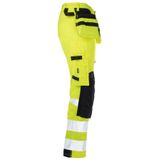 Jobman 2240 Hi-Vis Stretch Trousers Hp Geel/Zwart