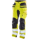 Jobman 2240 Hi-Vis Stretch Trousers Hp Geel/Zwart