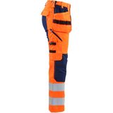 Blåkläder 7163-1811 Dames werkbroek High Vis met stretch High Vis Oranje/Marineblauw maat C34