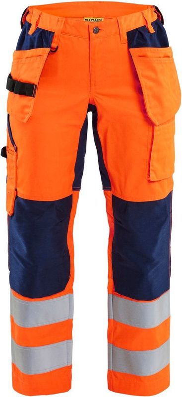 Blåkläder 7163-1811 Dames werkbroek High Vis met stretch High Vis Oranje/Marineblauw maat C34