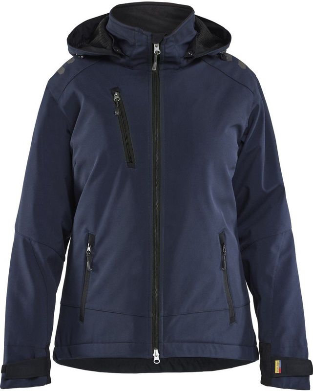 Blåkläder 4751-2513 Dames Lichtgewicht gevoerd softshell jack Donker marineblauw/Zwart maat L
