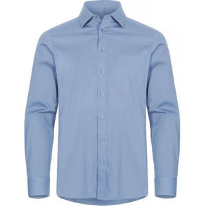 Clique Stretch Heren Overhemd Lm Lichtblauw