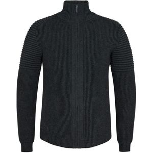 F. Engel 8111-333 Extend Knitted Windbreaker Dark Grey Melange maat 6XL