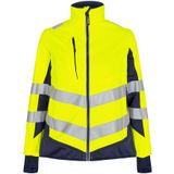 F. Engel 1156 Safety Ladies Softshell Jacket Yellow/Blue Ink