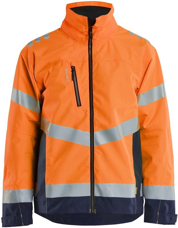 Blåkläder 4760-1977 High Vis Shell Jack High Vis Oranje/Marineblauw maat 4XL