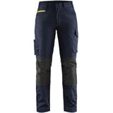 Blåkläder 7195-1330 Dames service werkbroek met stretch Donker marineblauw/High vis geel maat C32
