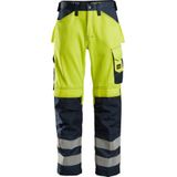Snickers 3333 High-Vis Werkbroek Klasse 2 High-Vis Geel/Marineblauw maat 044