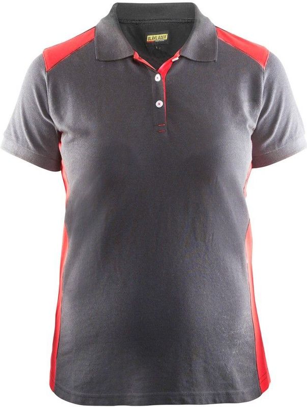 Blåkläder 3390-1050 Dames poloshirt piqué Grijs/Rood maat S