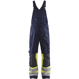 Blåkläder 2607-1514 Multinorm bretelbroek Klasse 1 Marine/High Vis Geel maat C58