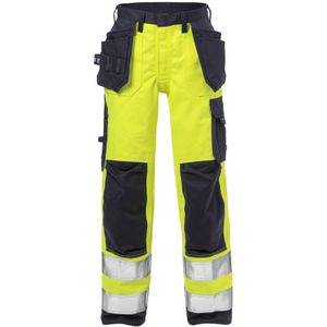 Fristads Flame high vis werkbroek dames klasse 2 2589 FLAM Hi-Vis geel/marineblauw