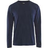 Blåkläder 3483-1737 Vlamvertragend T-shirt lange mouwen Marineblauw