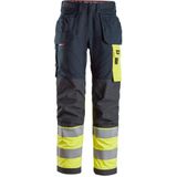 Snickers 6276 ProtecWork Werkbroek met Holsterzakken High-Vis Klasse 1 Marineblauw/High-Vis Geel maat 092