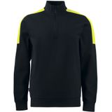Projob 2128 Sweatshirt Met Halve Ritssluiting Zwart/Geel