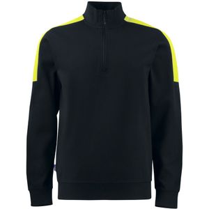 Projob 2128 Sweatshirt Met Halve Ritssluiting Zwart/Geel