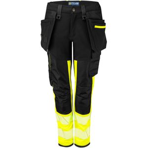 Projob 6543 Dames Signalisatie Stretchbroek En Iso 20471 Klasse 1 Dames Geel/Zwart maat C34