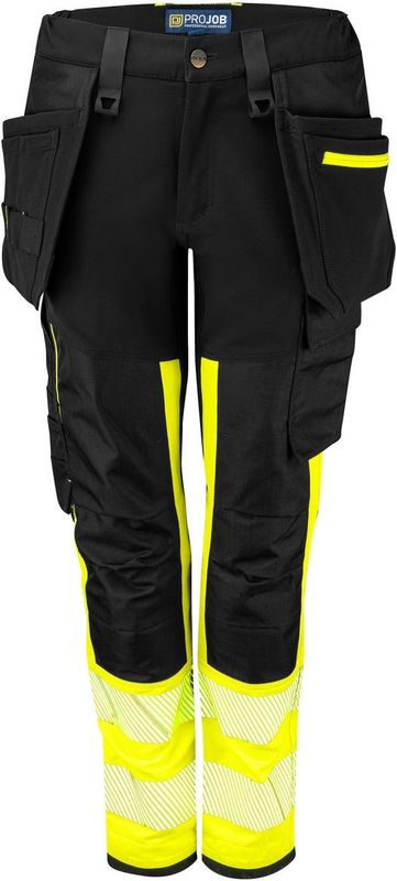 Projob 6543 Dames Signalisatie Stretchbroek En Iso 20471 Klasse 1 Dames Geel/Zwart maat C34