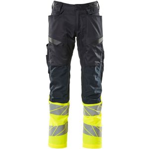 Mascot Accelerate Safe Broek met kniezakken 19679-236 - donkermarine/hi-vis geel