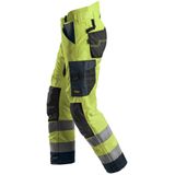 Snickers - 6639 AllroundWork - Isolerende Werkbroek - High-Vis Geel/Staalgrijs - Klasse 2