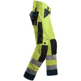 Snickers - 6639 AllroundWork - Isolerende Werkbroek - High-Vis Geel/Staalgrijs - Klasse 2