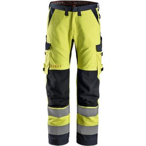 Snickers 6361 ProtecWork Werkbroek met Symmetrische Zakken High-Vis Klasse 2 High-Vis Geel/Marineblauw