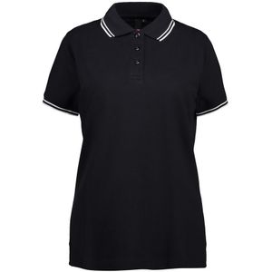 Pro Wear ID 0523 Ladies Stretch Contrast Polo Shirt Black