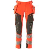 Mascot 19031-711 Broek met spijkerzakken Hi-Vis Rood/Donkerantraciet