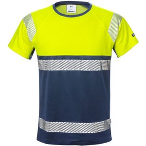 Fristads High Vis T-shirt klasse 1 7518 THV Hi-Vis geel/marineblauw