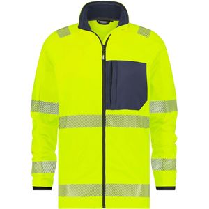 Dassy Camden Hogezichtbaarheids midlayer jacket Fluogeel/Marineblauw