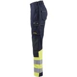 Blåkläder 7181-1514 Multinorm Dames werkbroek Marine/High Vis Geel maat D25