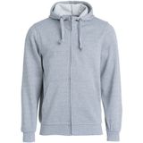 Clique Basic hoody full zip Grijs Melange