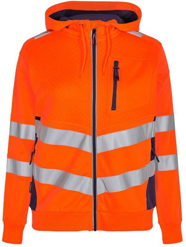 F. Engel 8027 Safety Ladies Sweat Cardigan Orange/Blue Ink maat XS