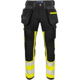 Projob 6540 Signalisatiestretchbroek Met Kniezakken En Spijkerzakken En Iso 20471 Klasse 1 Heren Geel/Zwart maat C44