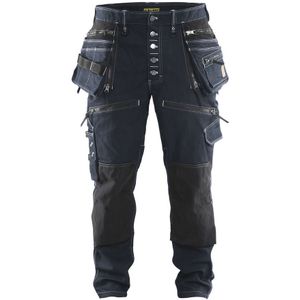 Blåkläder 1999-1141 Baggy denim stretch X1900 Marineblauw/Zwart maat C148