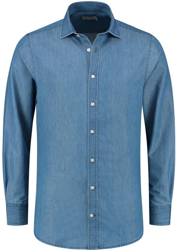 Santino Felix Shirt Washed Denim maat S
