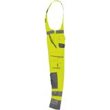 Dassy Malmedy Hogezichtbaarheidsbretelbroek met kniezakken Fluogeel/Cementgrijs maat 48