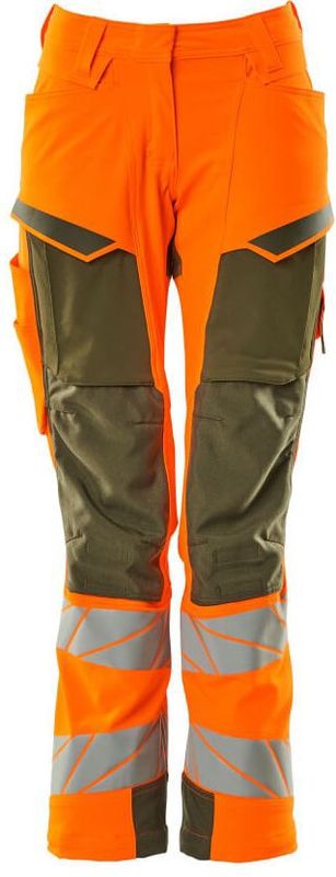 Mascot Accelerate Safe Broek met kniezakken 19078-511 - hi-vis oranje/mosgroen