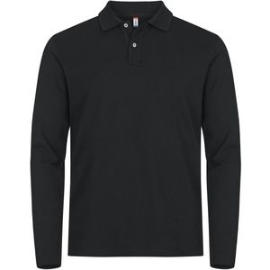 Clique Stretch Premium Polo L/S Heren Zwart maat M