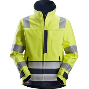 Snickers 1260 ProtecWork Soft shell Jack High-Vis Klasse 3 High-Vis Geel/Marineblauw