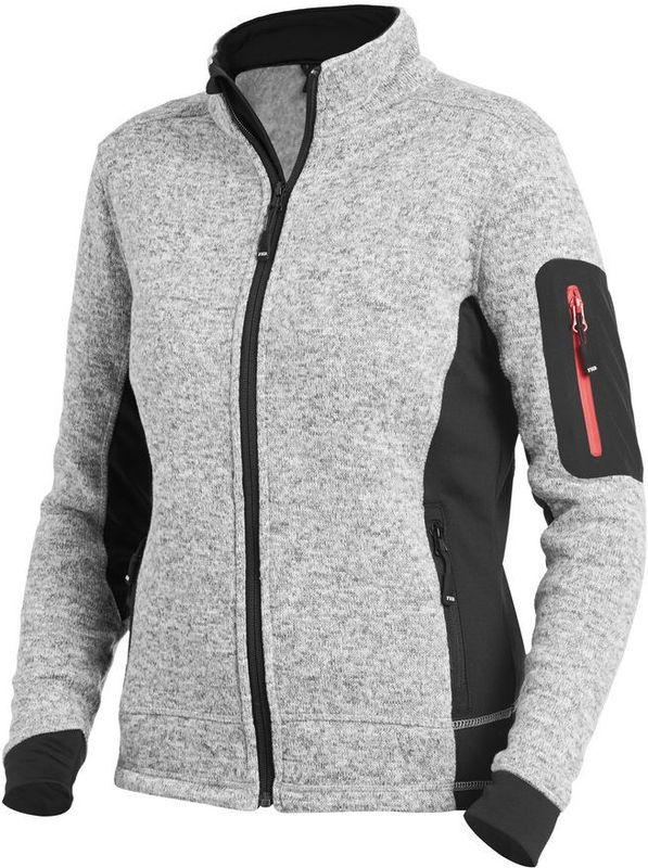 FHB MARIEKE Damesvest Tricotfleece, grijs-zwart