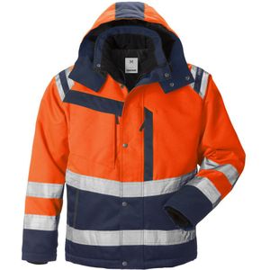 Fristads High vis winterjack klasse 3 4043 PP Hi-Vis oranje/marineblauw maat XS