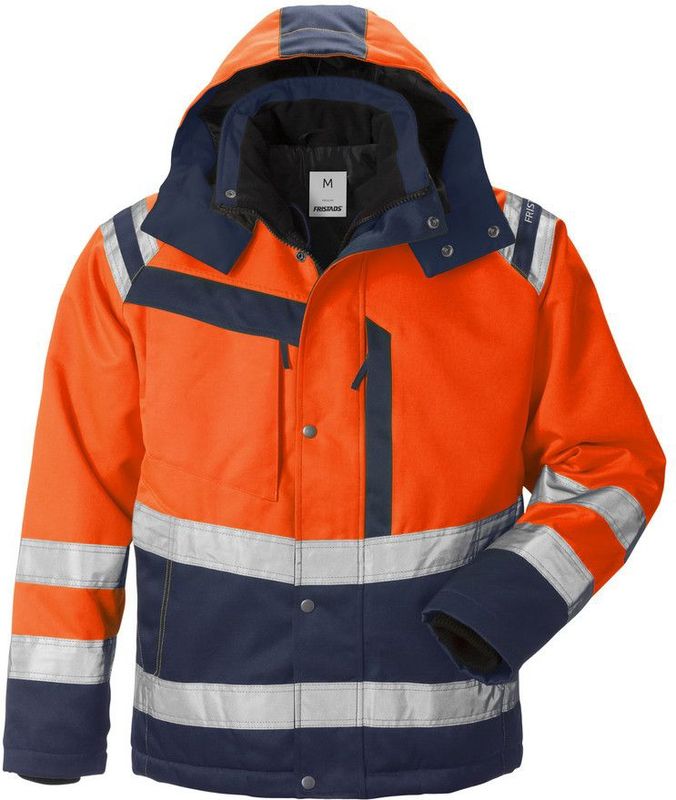 Fristads High vis winterjack klasse 3 4043 PP Hi-Vis oranje/marineblauw maat XS