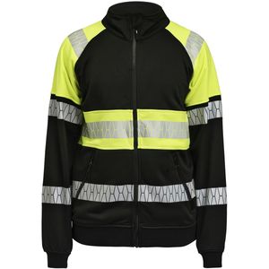 Jobman 5225 Sweatshirt Full-Zip Hi-Vis Heren Zwart/Geel maat XL
