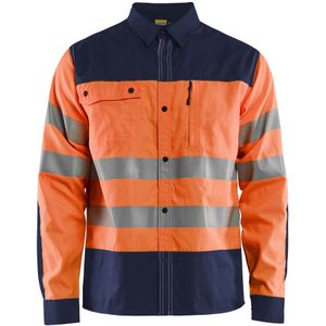 Blåkläder 3255-1817 High Vis overhemd High Vis Oranje/Marineblauw