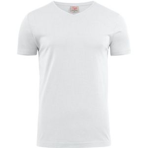 Printer Heavy T-Shirt V-Neck Wit