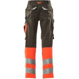 Mascot 15679-860 Broek met kniezakken Donkerantraciet/Hi-Vis Rood