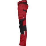 Dassy Dynax Werkbroek met stretch en kniezakken Rood/Zwart maat 42