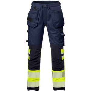 Fristads High vis werkbroek stretch klasse 1 2706 PLU Hi-Vis geel/marineblauw