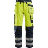 Snickers 3233 High-Vis Broek met Holsterzakken Klasse 2 High-Vis Geel/Marineblauw maat 044