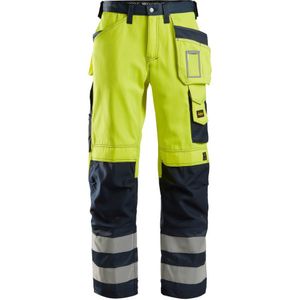 Snickers 3233 High-Vis Broek met Holsterzakken Klasse 2 High-Vis Geel/Marineblauw maat 044