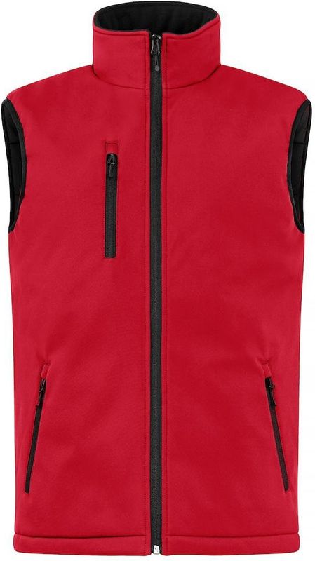 Clique Padded Hoody Softshell Bodywarmer Rood maat 4XL